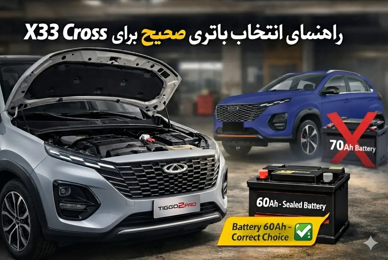 باتری مناسب ام‌وی‌ام X33 کراس با آمپراژ ۶۰ آمپر سیلد اتمی