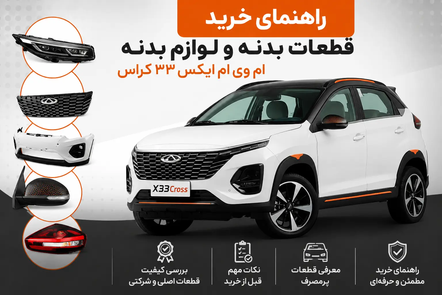 راهنمای خرید قطعات بدنه ام وی ام X33 Cross